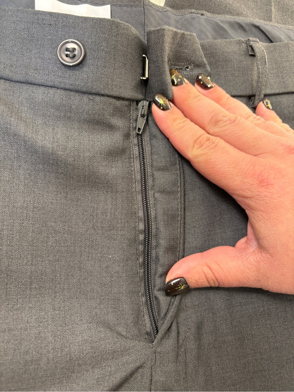 Men's Dress Pants — Dark Gray Tailored Flat Front - Picture 6 of 12